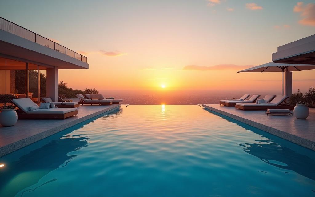 Infinity pool at sunset